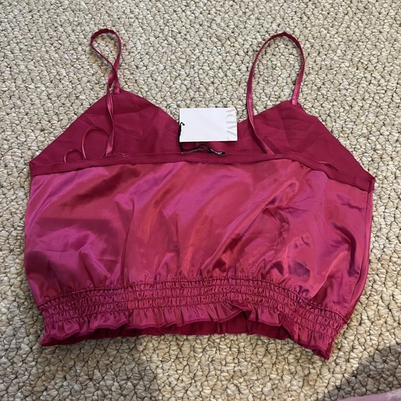 Zara Pink Satin Tank Top - Picture 2 of 3